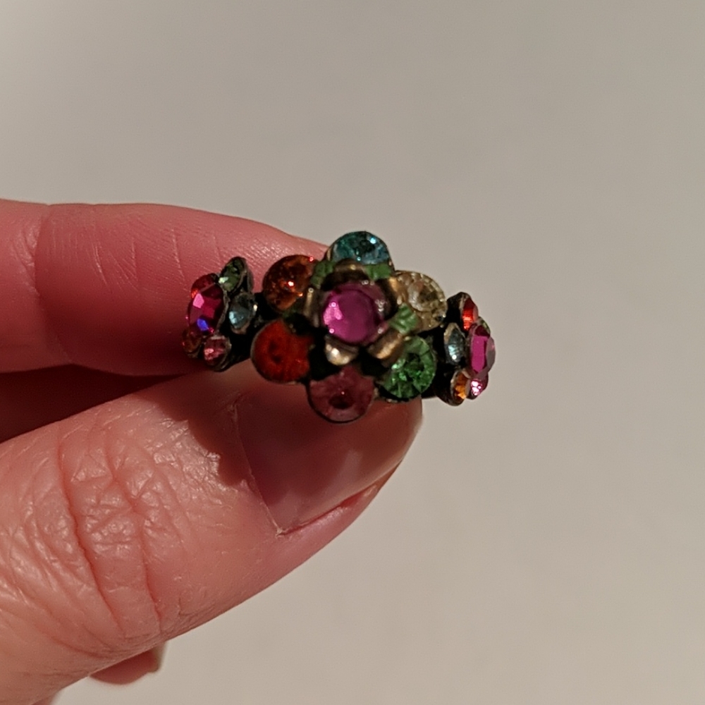 Michal Negrin Multicolour Flower Swarovski Ring